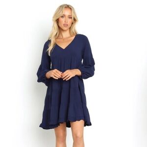 Petal and Pup Navy Dress